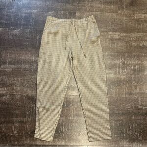 NWT Anthropologie Maeve Black White Plaid Side Stripe Bettie Pants - Medium